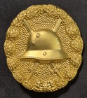 Wwi Imperial German Soldiers Gold Wound Badge Military Medal W Award Document