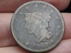 1842 Braided Hair Large Cent Penny- Large Date  Vg Reverse Details