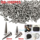 100-1000pcs Cone Spikes Screwback Studs Rivets For Punk Style Clothing Diy Craft