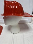 Vintage Fire Chief Hat Lot Of 2 Caps Red Plastic Hallmark Kids Play Costume 80s
