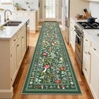 Botanical Hallway Runner Rug 2x10ft Nonslip Washable Jungle Floor Carpet