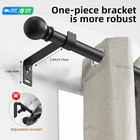 Adjustable Black Curtain Rod Set 28-44  Heavy Duty With Brackets For Any Room