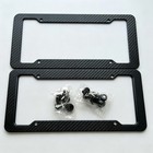 2pc Porta Placas Para Auto Marcos De Matr  cula De Fibra De Carbono Con Tornillos