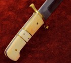 Real Bone Handle Bowie 2 Knife Set New Full Tang Fixed Blade And Leather Sheath