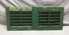Small Pair 12x14 Antique House Window Wood Louvered Shutters Vtg  116-25b