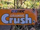 Vintage Orange Crush Porcelain Push Bar Gas Station Soda Sign  24 x 2 5 