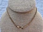 Vintage 1 10 14k Gold Filled Flat Curb Watch Chain 13 5  Swivel Dog Clip