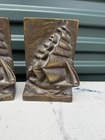 Pair Of Vintage Bronzed Cast Iron Nautical Sailing Ship Bookends Sailboat