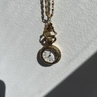 Vintage 1928 Gold Pocket Watch Necklace Pendant With Chain