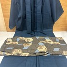 Vintage Japanese Kimono Haori Set Retro Geometric Pattern Robe From Japan
