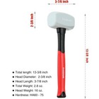 Goldblatt Rubber Mallet 16 Oz  Low Recoil Rubber Hammer Double-faced Soft Mallet