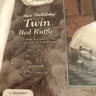 Twin Bed Skirt Dust Ruffle Floral Tapework Cotton  vintage Home  New