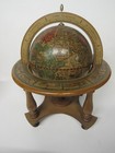 Vintage Old World Zodiac Astrology Wooden Desktop Globe W  Stand - Made In Italy