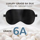 Black Silk Sleep Mask  100  Natural Mulberry Silk Eye Mask With Adjustable Strap