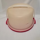 Vintage 10  Tupperware 684-2  683-2  624-4 Red Round Cake   Pie Keeper   Handle