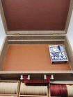 Vintage Poker Chip Set In Tweed Carrying Case W  Paulson Playing Cards  R b w