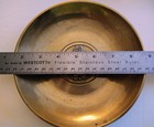 Antique Chinese  Bowl plate Brass   Heavy  8    Engraved   Etched   Hong Kong
