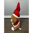Dan Dee Christmas Puppy Dog Plush Animated Singing Santa Hat Decor Toy