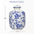 Blue And White Porcelain Vase Large Chinoiserie Floral Vintage Tall Blue Ceramic