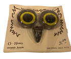 Vtg Macrame Craft Ceramic Owl Eyes   Beak Beads Brown Yellow Black San Dimas Ca
