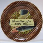 Canadian Ace Beer And Ale Fish Clams Old Ad Tin Card Tip Tray Sign Made In Usa