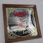Vtg 1979 Miller High Life Girl On The Moon Beer Mirror Wall Bar Sign 18x18 Rare