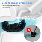 Hamitor Toilet Bowl Brush Holder Set  Curved Design With Holder For Deep Cleanin