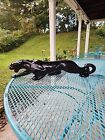 Vintage Ceramic Black Panther Sculpture Figure Large 24   Mcm Retro