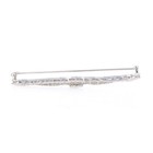 White Gold Diamond Art Deco Solitaire Brooch 14k Single Cut Vintage Filigree Pin
