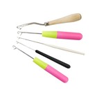 Crochet Hooks 5pcs  Latch Hook Kit For Hair Extensions  Silver
