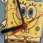 Vintage 2002 Spongebob Squarepants 8  Blue Wavy Arms Wall Clock Free Fast Ship