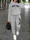 Women   s New York Tracksuit 2pcs Set Hoodie Sweatpants Jogging Suit Outfit