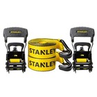 Stanley S1007 Black yellow 1 5  X 16  Ratchet Tie Down Straps - 1100 Lb Safe