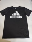 Adidas Youth Boys L 14 16 T-shirt Black White Big Logo Primegreen