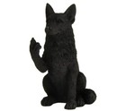 Black German Shepherd Raising Middle Finger Figurine - Holiday Stocking Stuffer