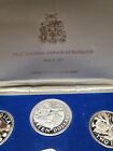 1976 Proof Coinage Of Barbados 8 Coin Set Two Silver Coins  Franklin Mint 