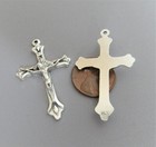 Lot 3 Tear Drop Rosary Crucifix Cross Rosaries Part Italy C139 Finish Silver