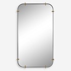 Pali Forged Black Metal Strap Wall Vanity Mirror Uttermost 09888