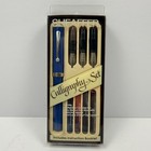 Sheaffer Calligraphy Set Blue Pen W  4 Nibs   Guides Vintage Usa Fountain Kit