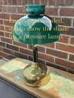 Antique Vtg 12  Green Cased Glass Oil Lamp Shade Coleman Quick Lite Student Kero