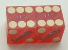 Sahara Casino Las Vegas Matching Number Blue Logo Dice Pair Sanded