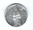 Rare Vintage Nude Woman Girls In Sports Tennis  999 Silver Coin Medal
