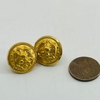 Early Union Us Navy Military Eagle Brass Uniform Linked Button Lot Of 2 Sb5-12