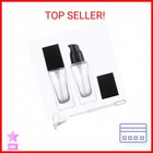 2 Pack 30ml 1 Oz Frosted Glass Foundation Bottle empty Refillable Square Lotion