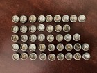 Vintage White Royal Typewriter Glass Keys Lot 42 Flat Metal Back Crafts Jewelry