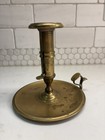 Antique Brass Chamberstick Candle Holder Vintage Colonial Style 