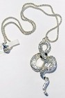 Large Gothic Rhinestone Serpent Sparkle Snake Fashion Necklace   20  Chain   New