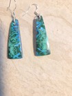 Chrysocolla W malachite Dangle Earrings stering E16