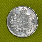 1883 Brazil 1000 Reis Silver Coin Circulated