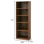 71 In Tall 5 Shelf Wood Bookcase Adjustable Wide Book Bookshelf Storage Shelving